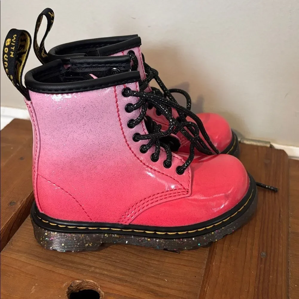 Dr martens Pink Lace-Up Boots size 7 kids